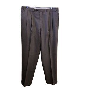 Lauren Ralph Lauren 120's & Cashmere Khaki Pleated Cuffed Dress Pants Size 36 De